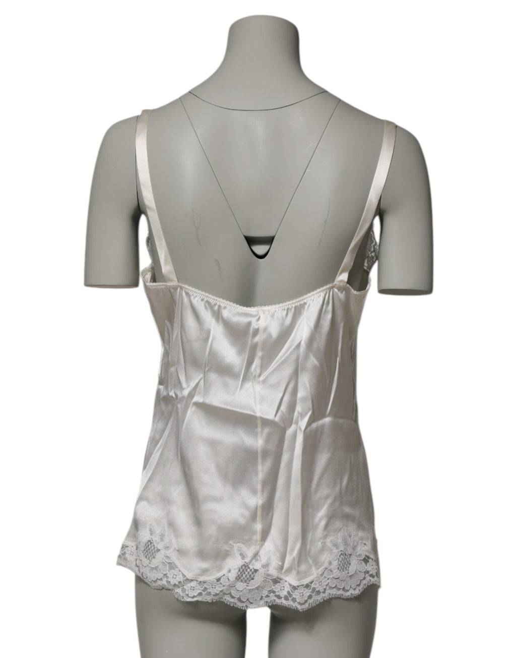 Débardeur Lingerie Dolce & Gabbana en Dentelle Florale Écru Sous-vêtements