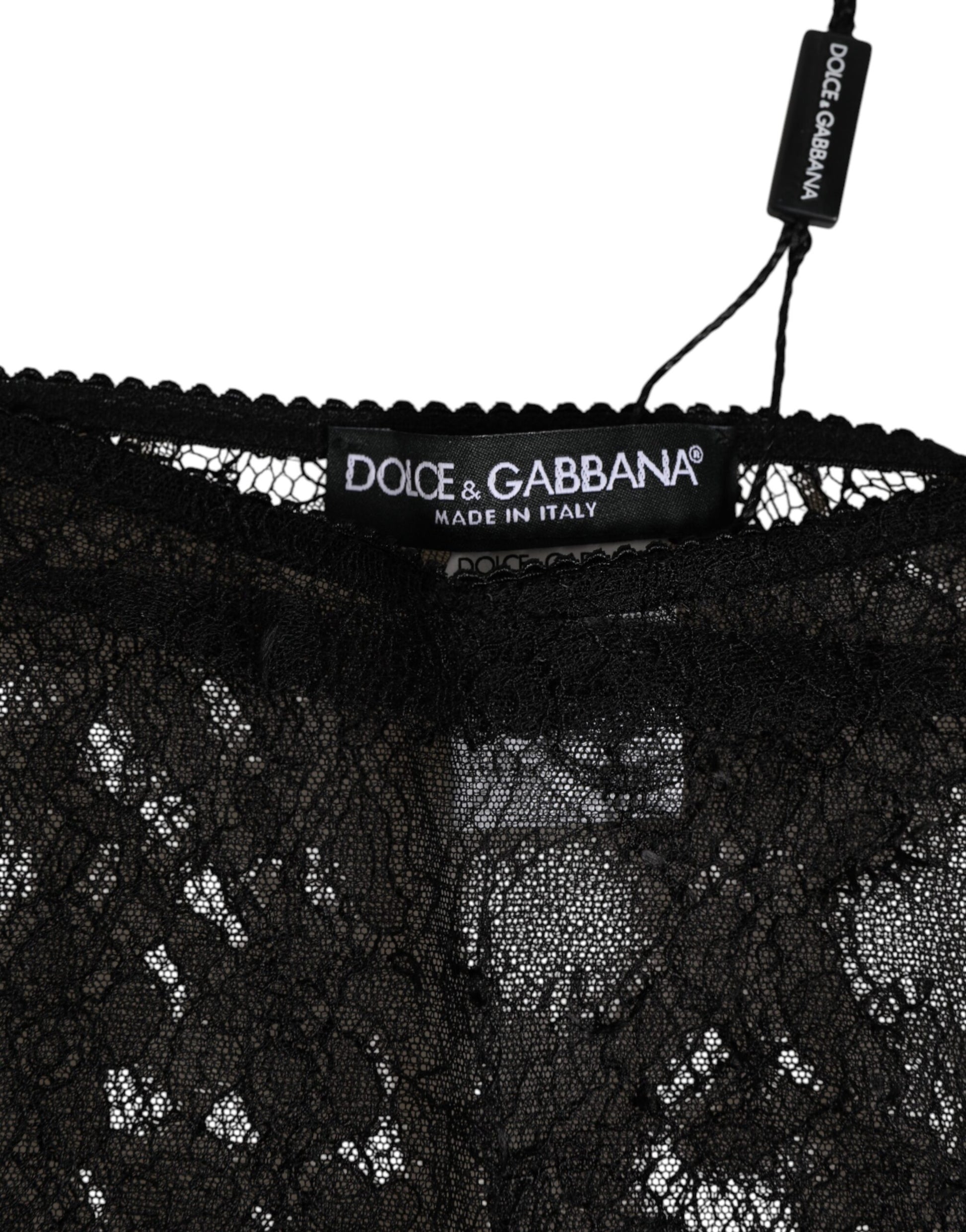 Slip taille haute Dolce & Gabbana en nylon extensible noir