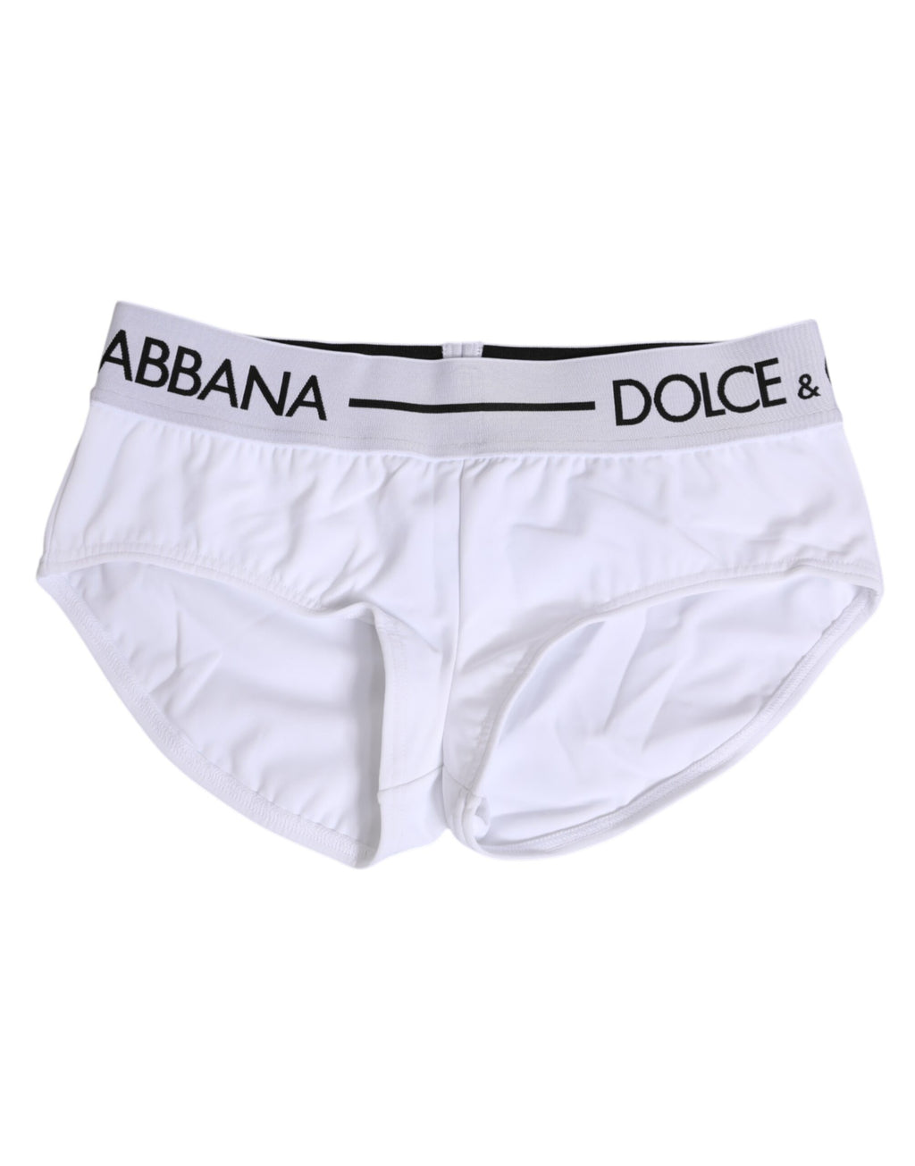 Sous-vêtement short Dolce & Gabbana en nylon blanc avec logo à la ceinture