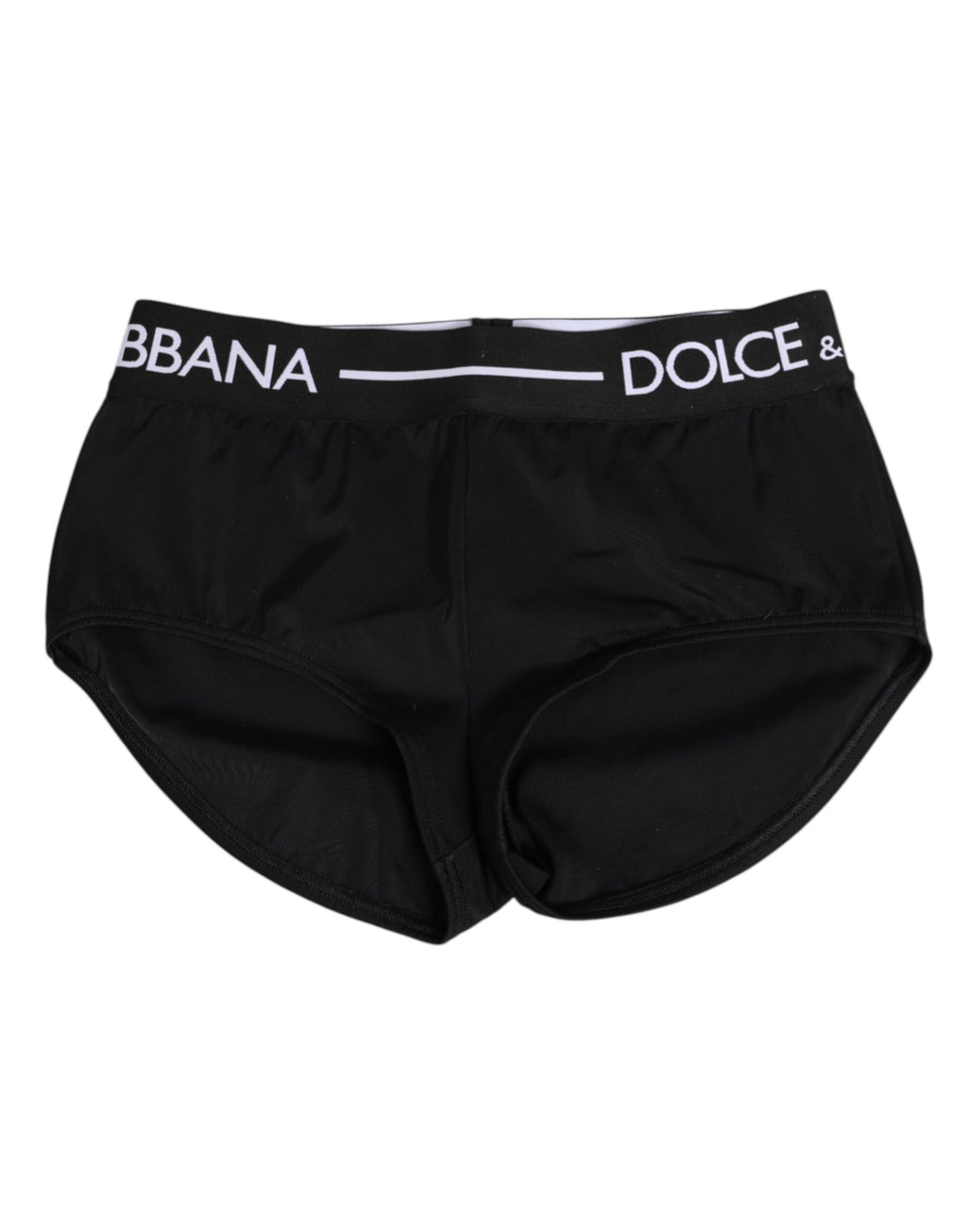 Sous-vêtement short Dolce & Gabbana en nylon noir avec logo à la ceinture