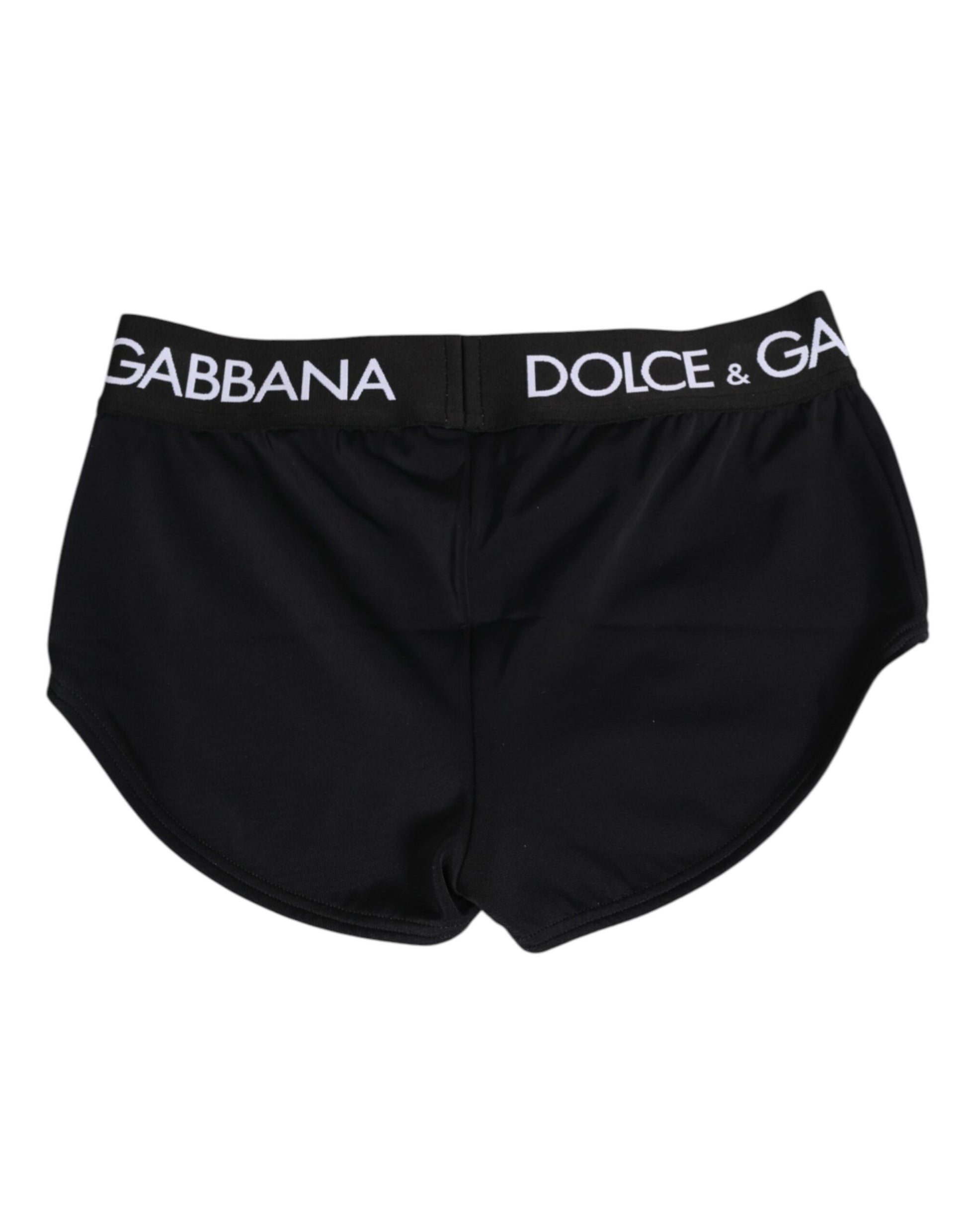 Sous-vêtement short Dolce & Gabbana en nylon noir avec logo à la ceinture