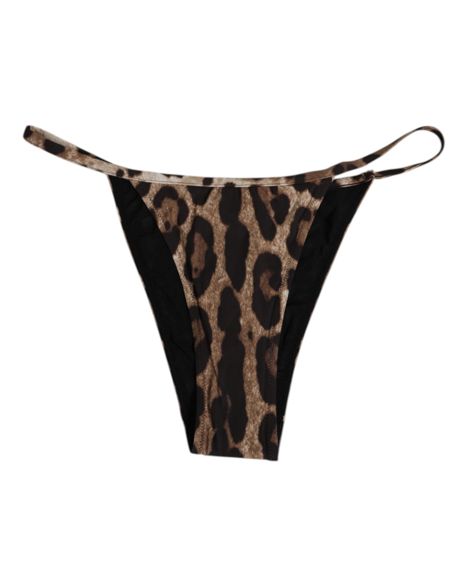 Sous-vêtement culotte tanga triangle léopard marron Dolce & Gabbana