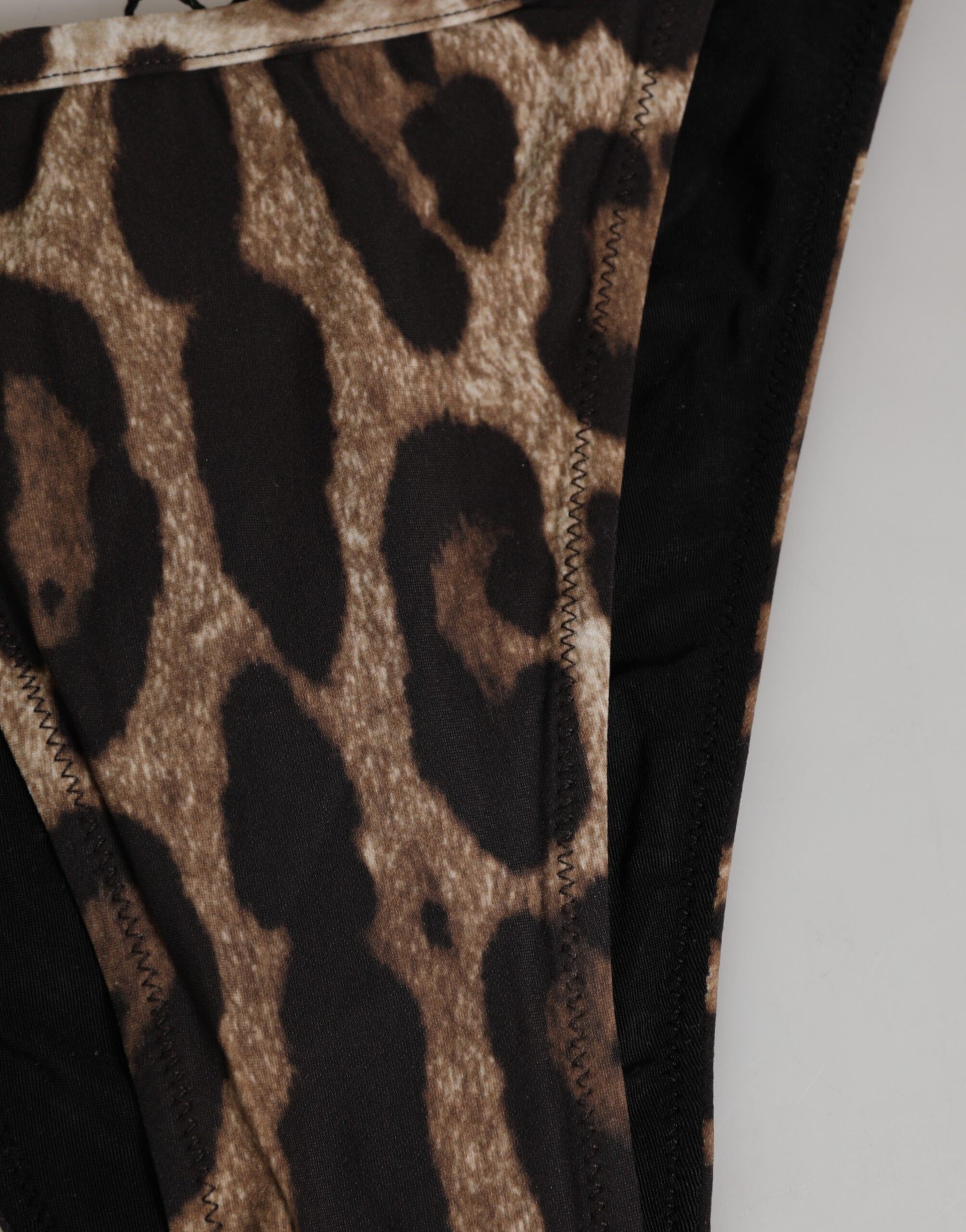 Sous-vêtement culotte tanga triangle léopard marron Dolce & Gabbana