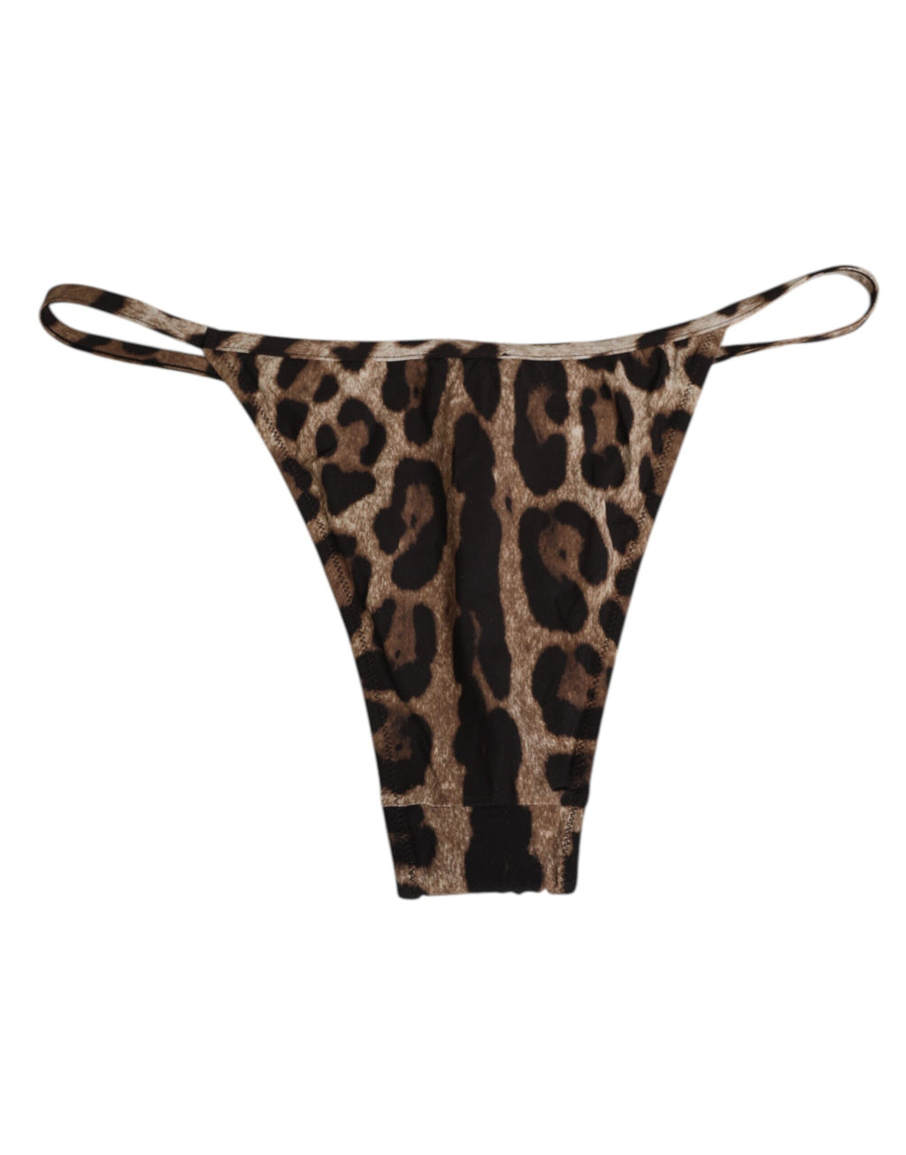 Sous-vêtement culotte tanga triangle léopard marron Dolce & Gabbana