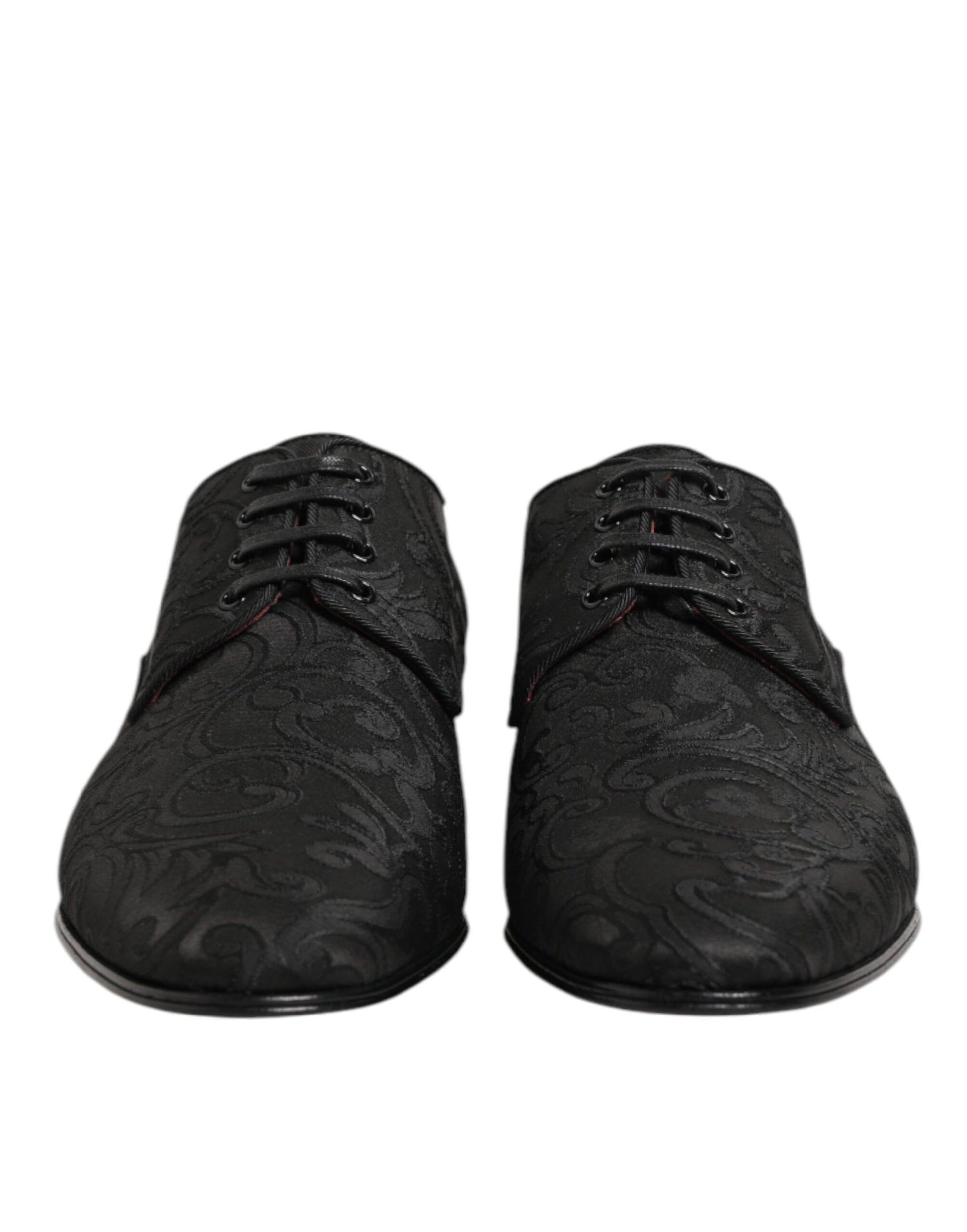 Chaussures de ville Richelieu Dolce & Gabbana en brocart noir à lacets pour homme