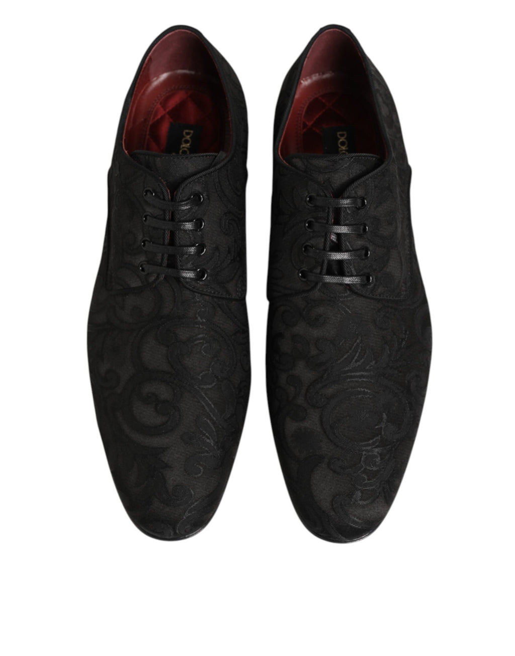 Chaussures de ville Richelieu Dolce & Gabbana en brocart noir à lacets pour homme