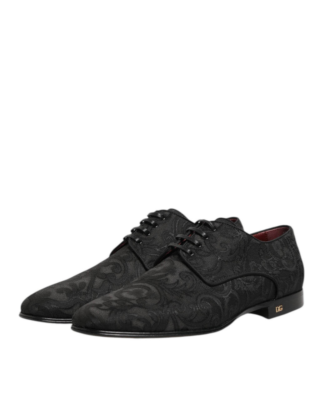 Chaussures de ville Richelieu Dolce & Gabbana en brocart noir à lacets pour homme