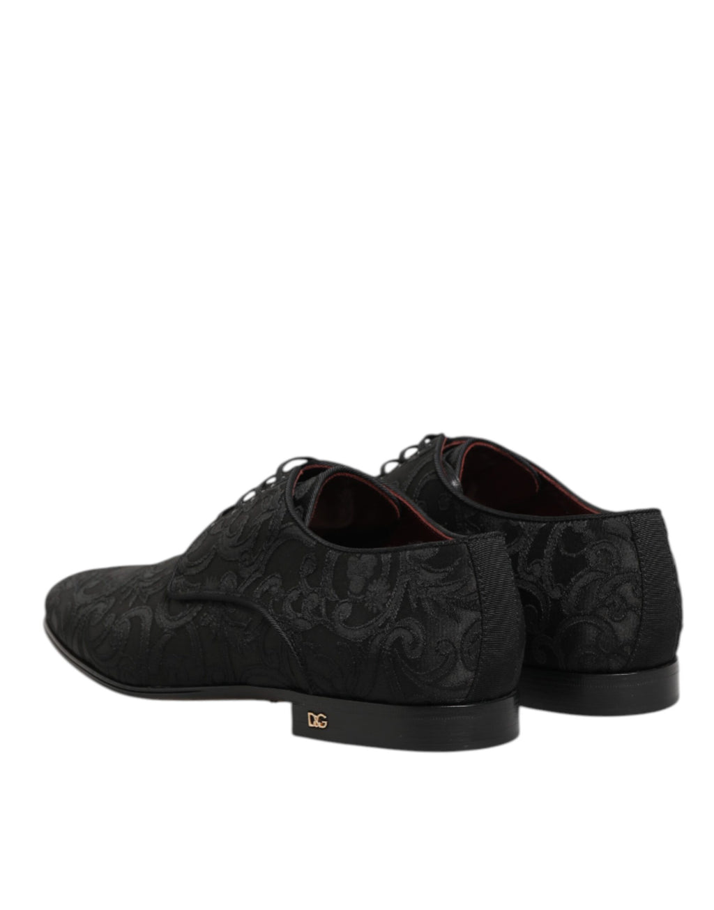 Chaussures de ville Richelieu Dolce & Gabbana en brocart noir à lacets pour homme