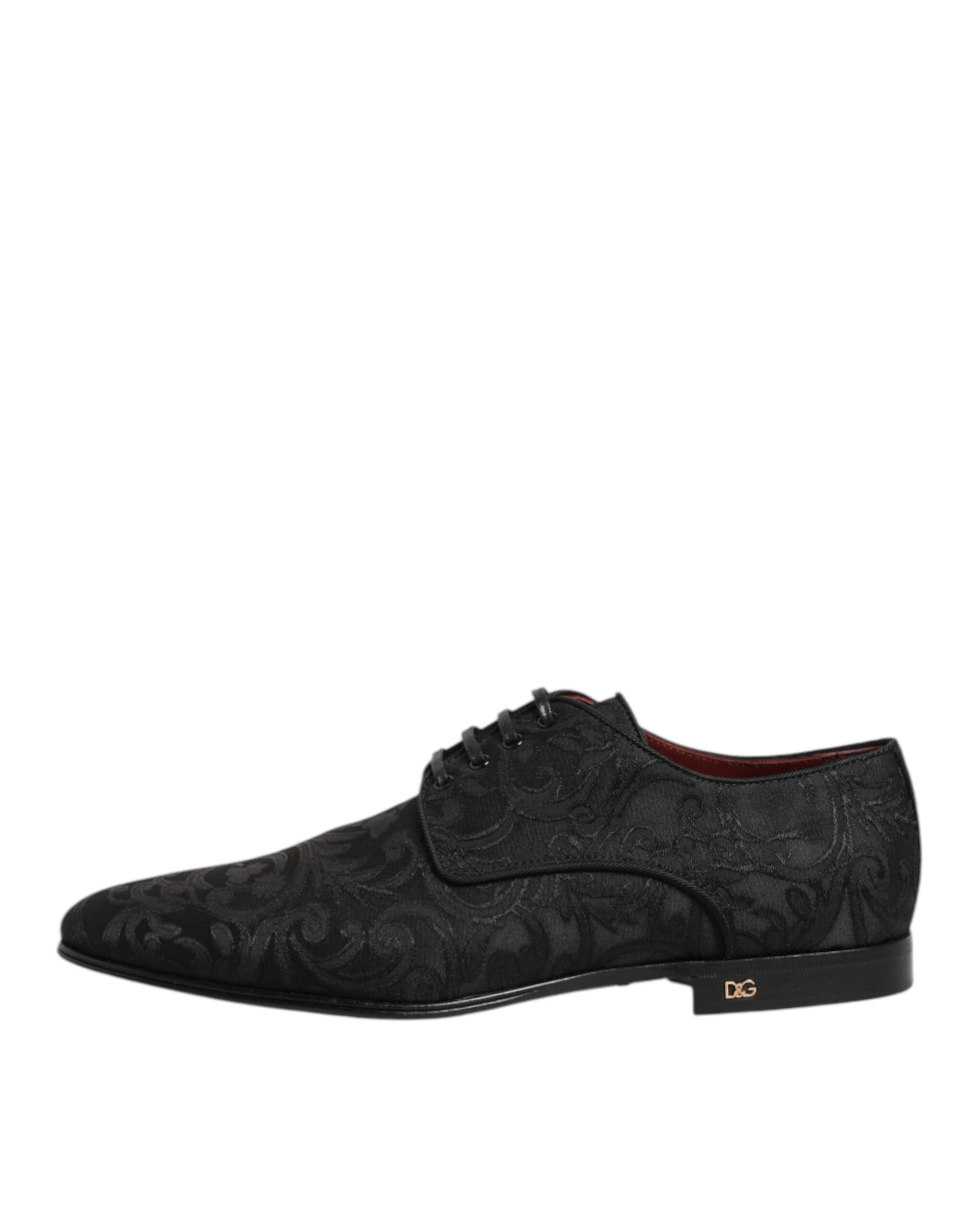 Chaussures de ville Richelieu Dolce & Gabbana en brocart noir à lacets pour homme