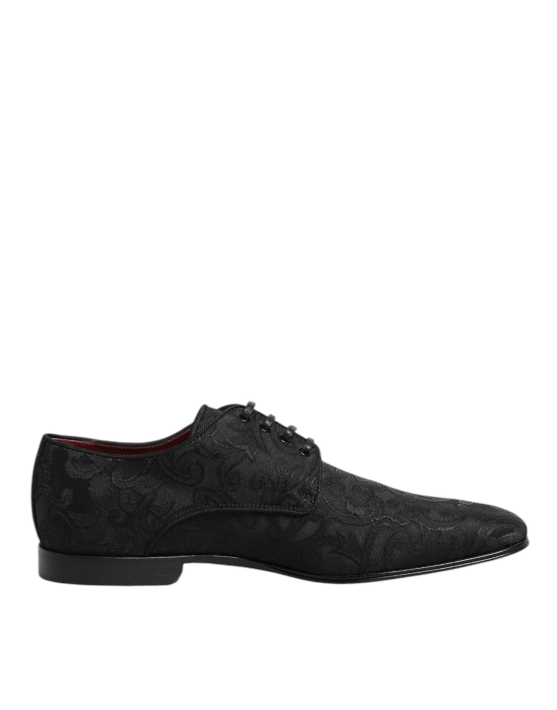 Chaussures de ville Richelieu Dolce & Gabbana en brocart noir à lacets pour homme