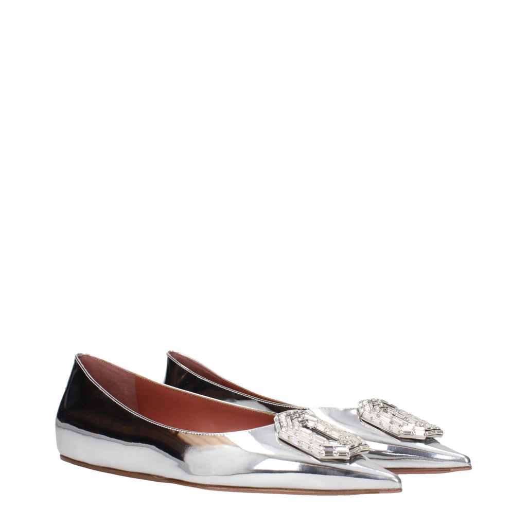 Amina Muaddi Grey Ballet Flats for Women alternate view