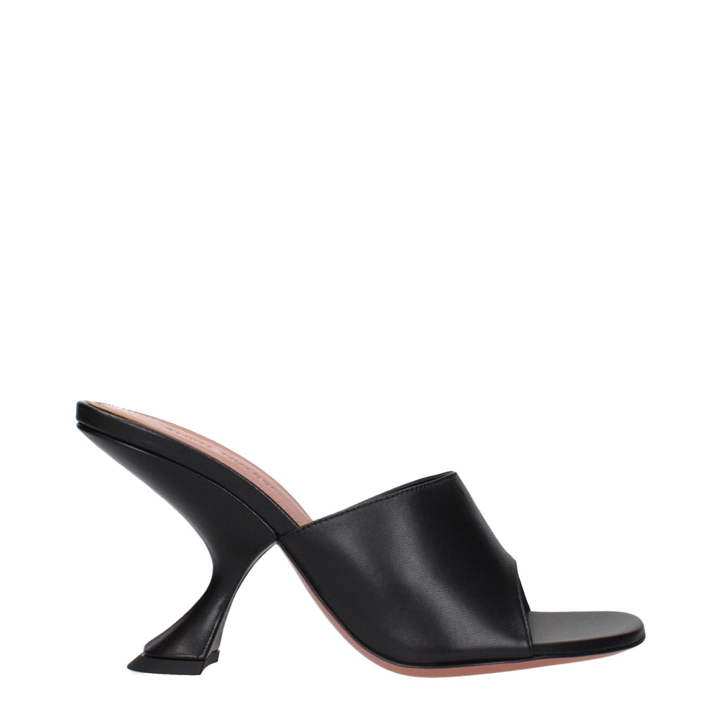 Amina Muaddi Black Stiletto Heels for Women