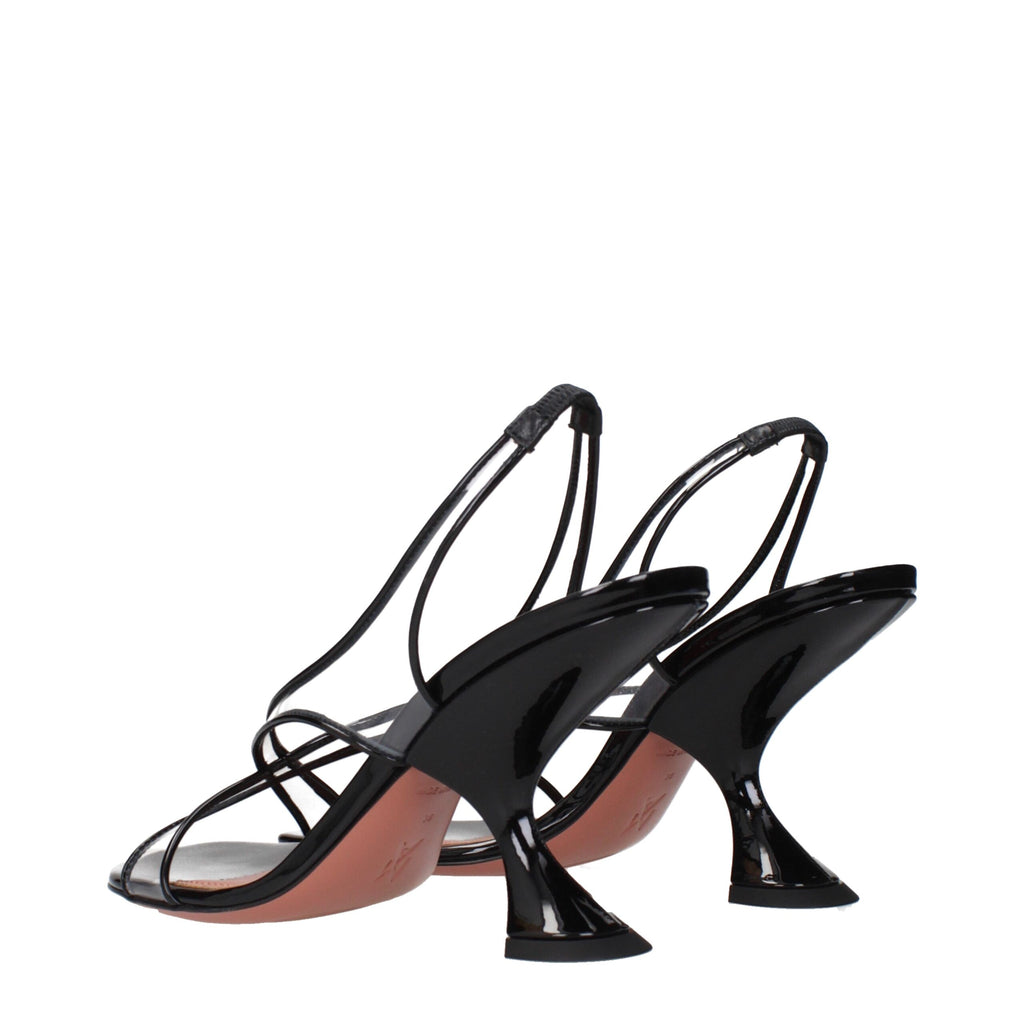 Amina Muaddi Black Stiletto Heels for Women side view