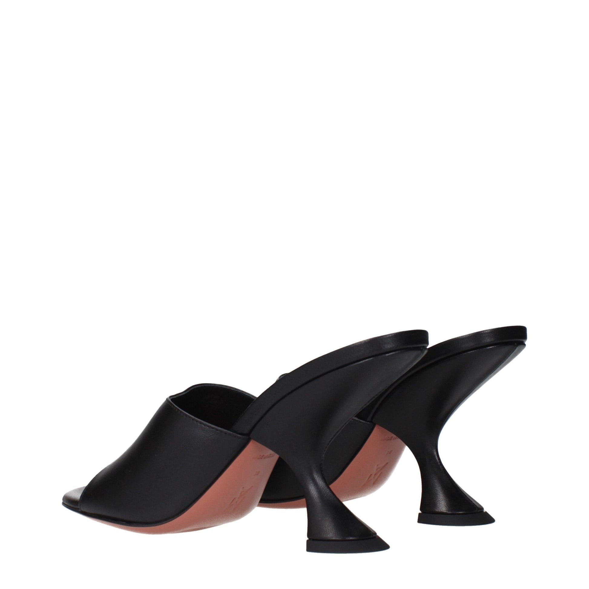Amina Muaddi Black Stiletto Heels for Women side view