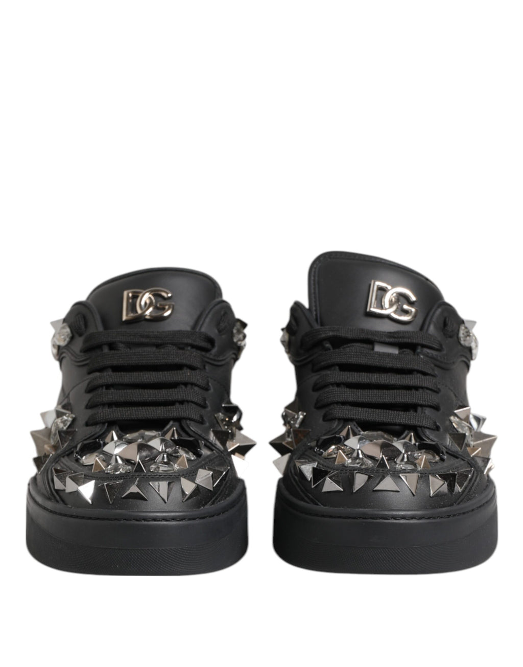 Chaussures Baskets Homme Dolce & Gabbana Portofino Cloutées Noires