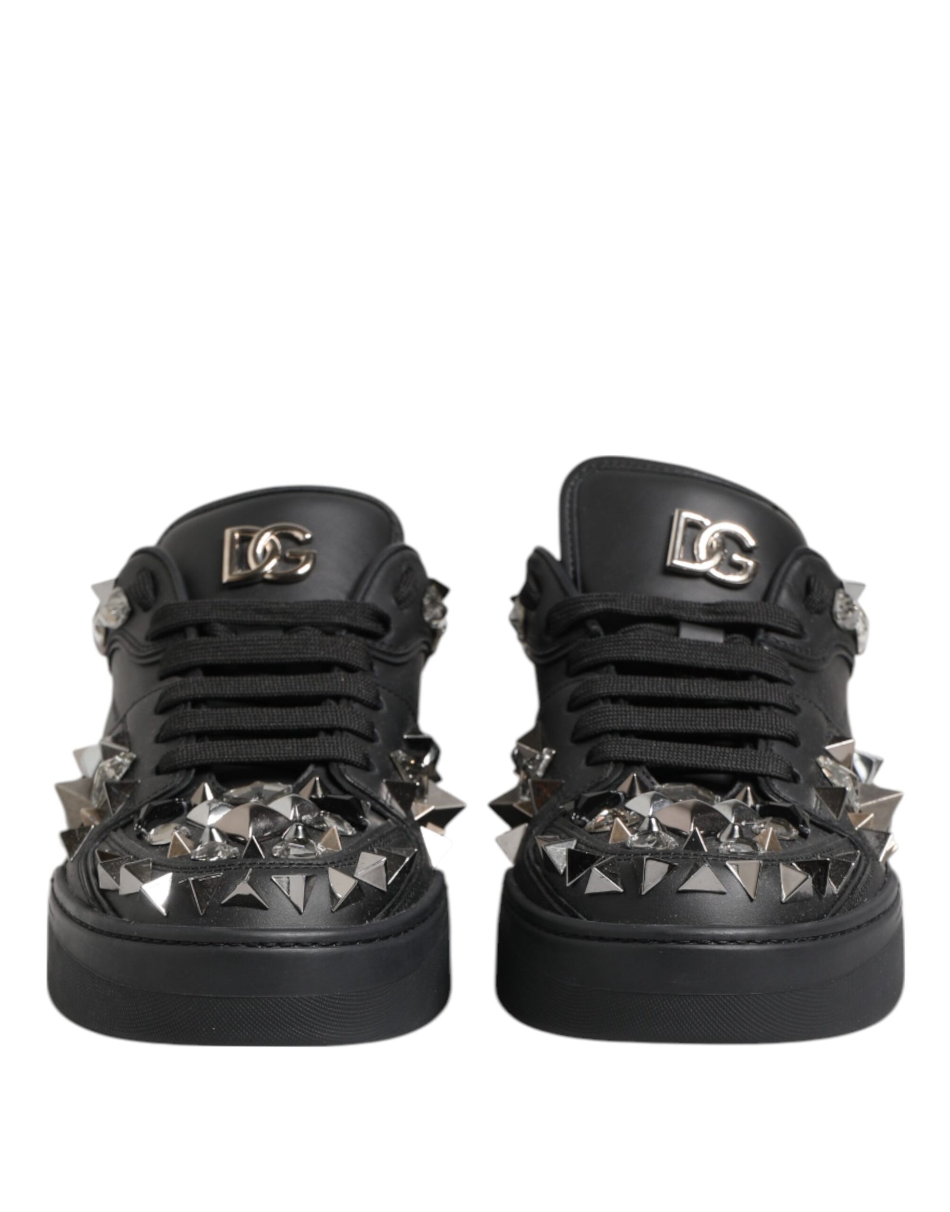 Chaussures Baskets Homme Dolce & Gabbana Portofino Cloutées Noires