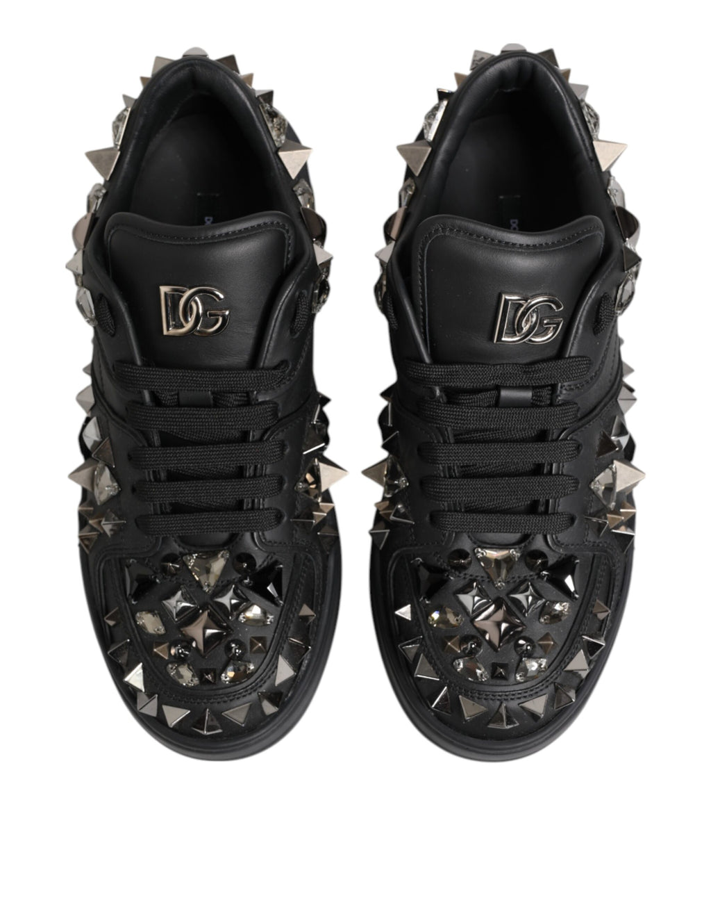 Chaussures Baskets Homme Dolce & Gabbana Portofino Cloutées Noires