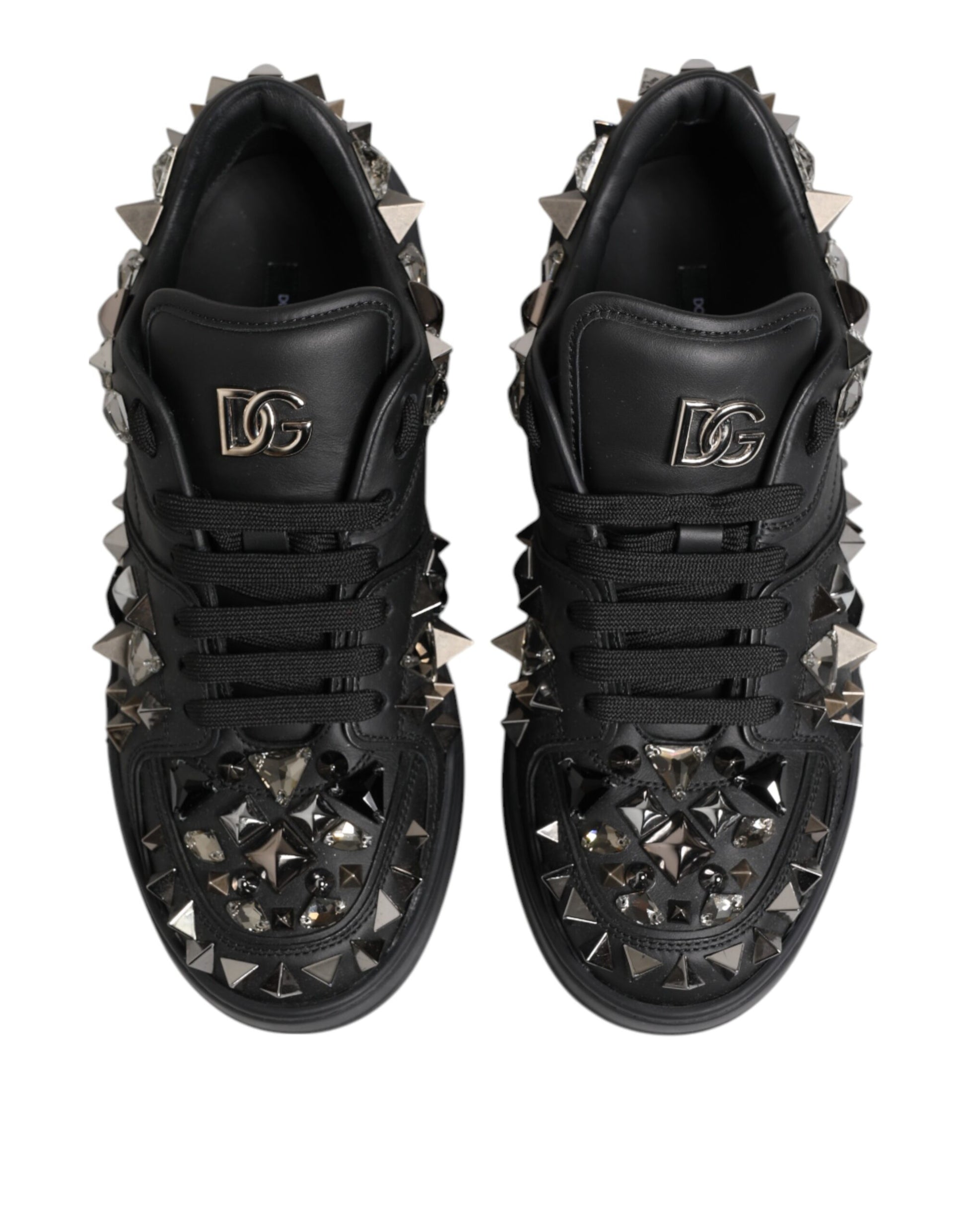 Chaussures Baskets Homme Dolce & Gabbana Portofino Cloutées Noires