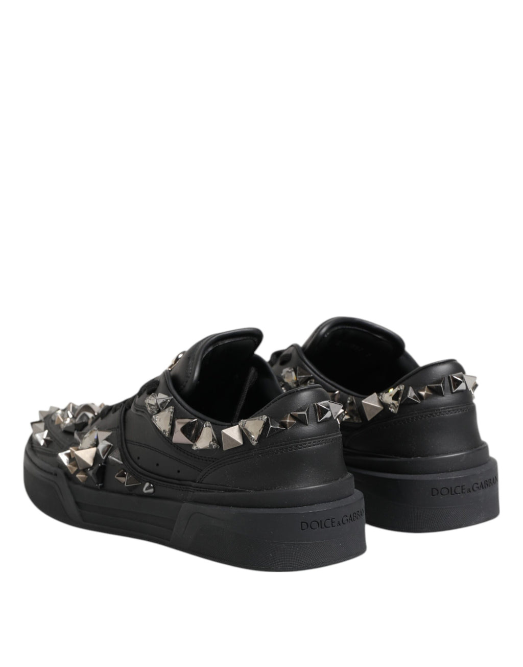 Chaussures Baskets Homme Dolce & Gabbana Portofino Cloutées Noires
