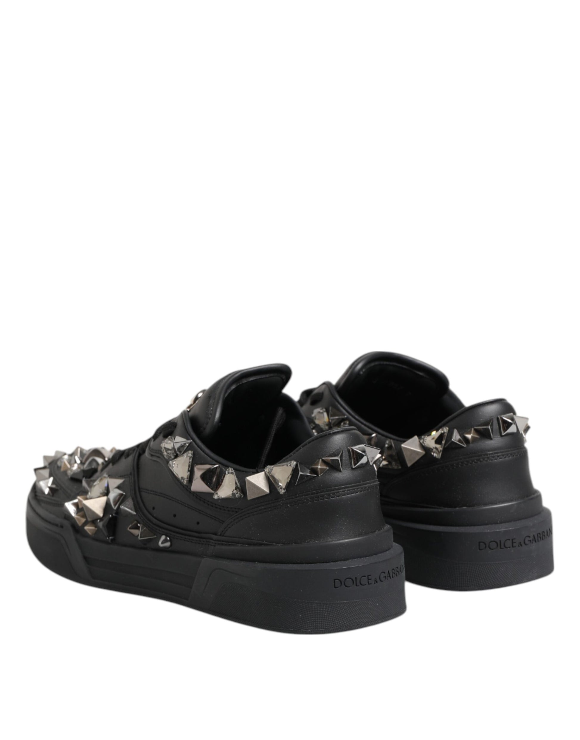 Chaussures Baskets Homme Dolce & Gabbana Portofino Cloutées Noires