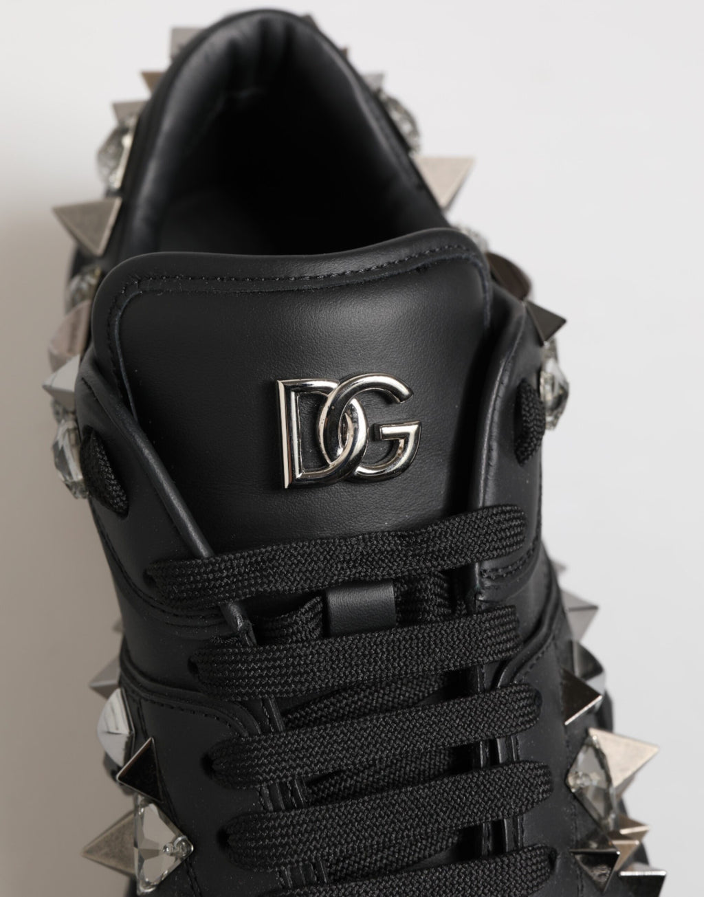 Chaussures Baskets Homme Dolce & Gabbana Portofino Cloutées Noires
