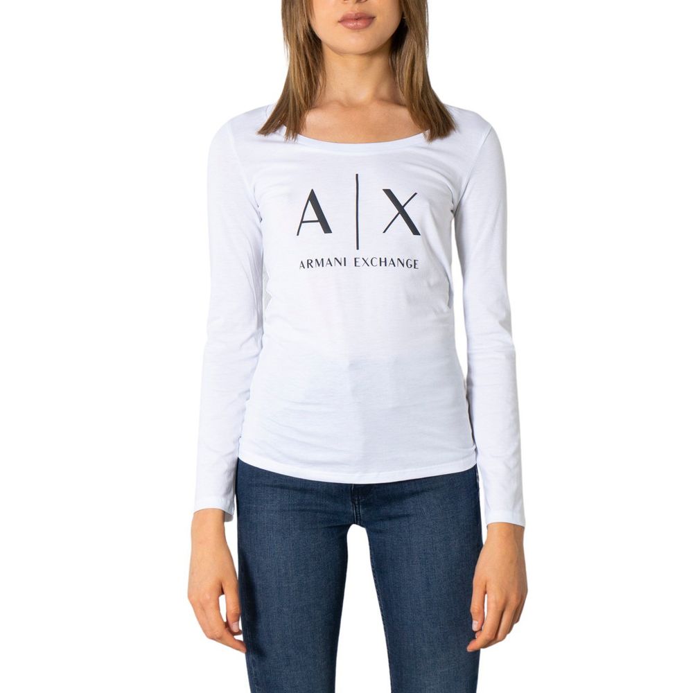 Armani Exchange White Long Sleeve T-Shirt for Women
