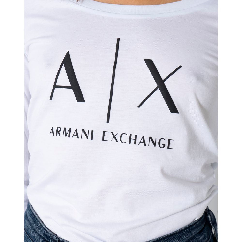 Armani Exchange White Long Sleeve T-Shirt for Women detail view