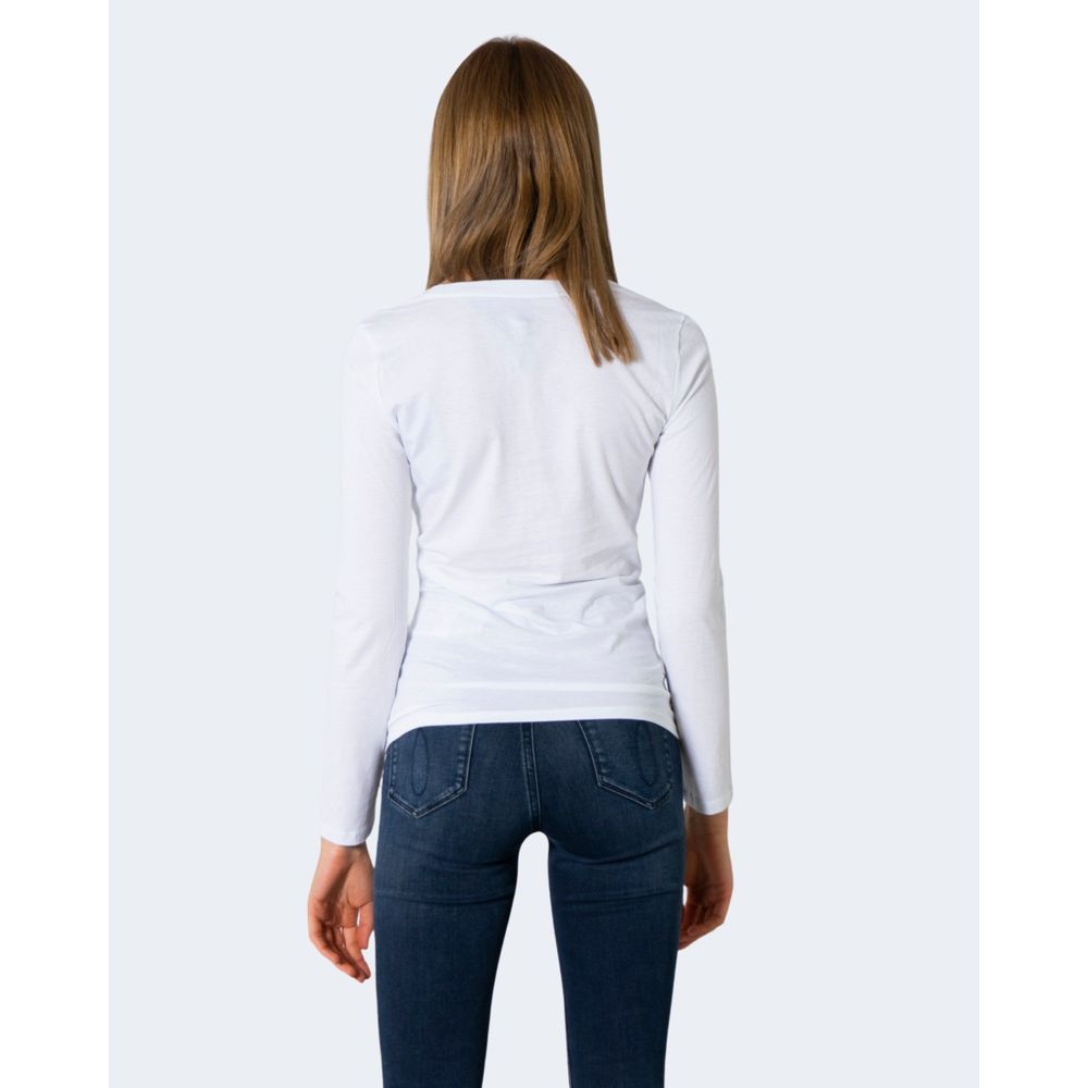 Armani Exchange White Long Sleeve T-Shirt for Women side view