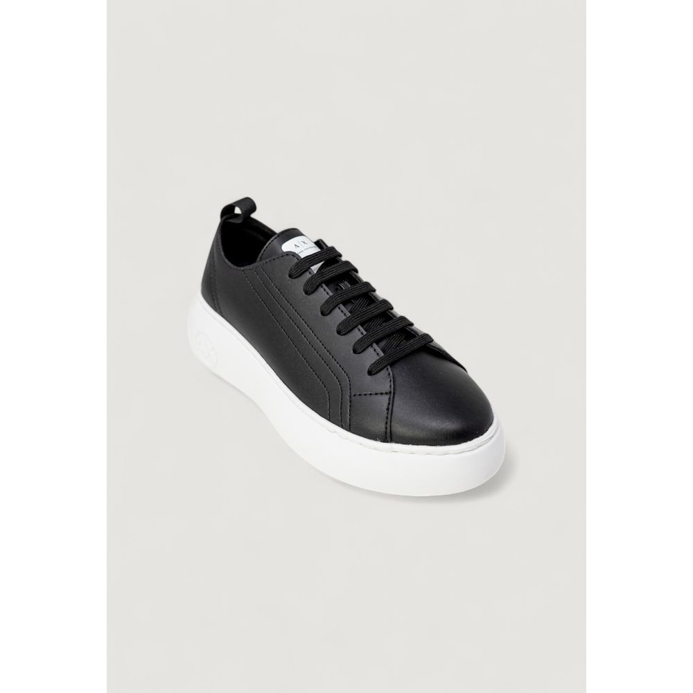 Baskets basses en similicuir noir Armani Exchange