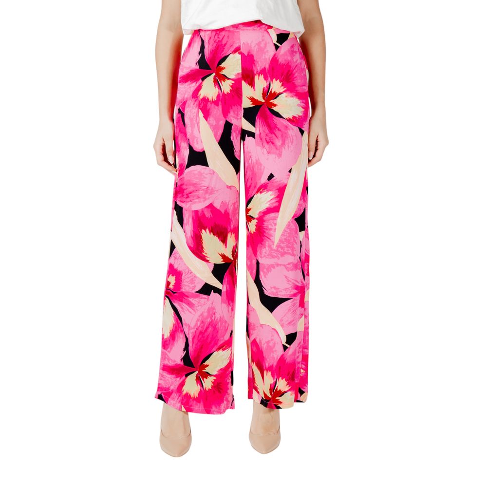 Seul pantalon décontracté en viscose rose