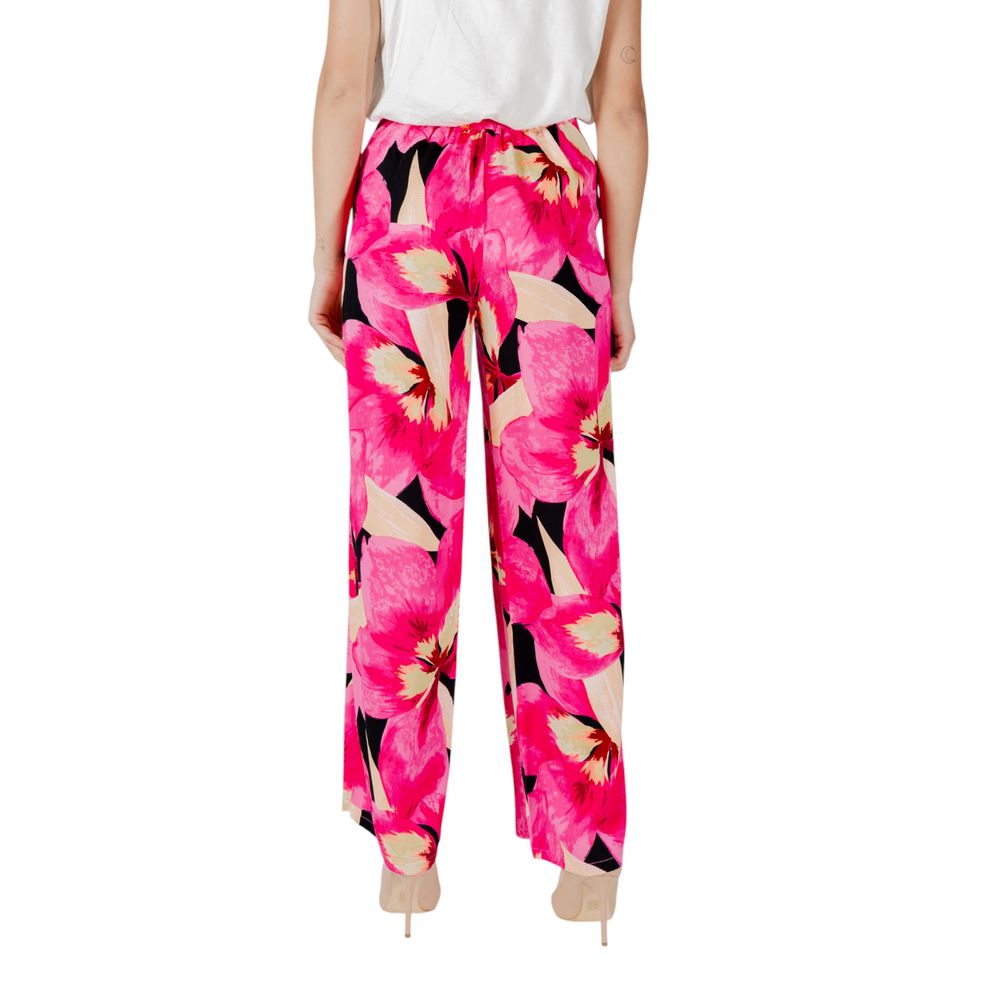 Seul pantalon décontracté en viscose rose