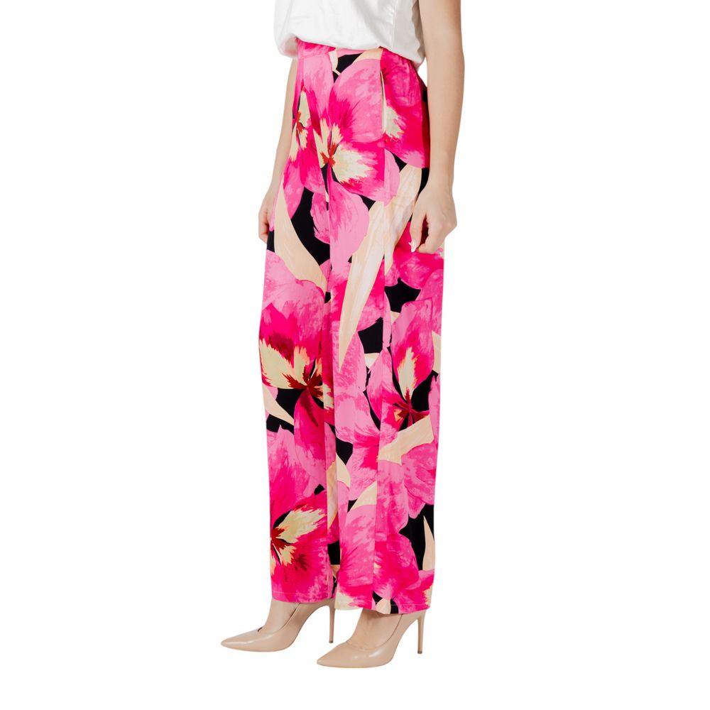 Seul pantalon décontracté en viscose rose