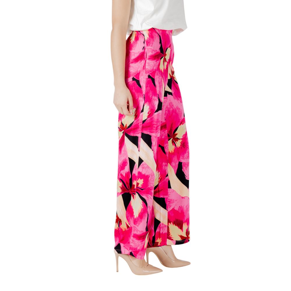 Seul pantalon décontracté en viscose rose