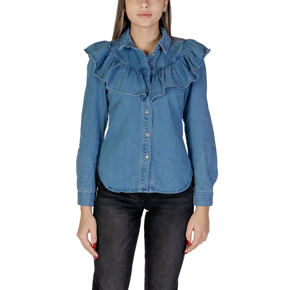 Chemisier en coton bleu uniquement