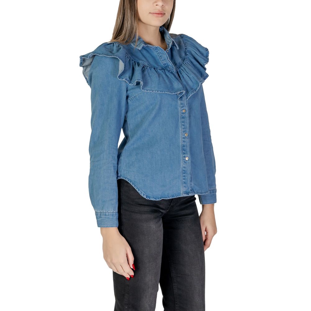 Chemisier en coton bleu uniquement