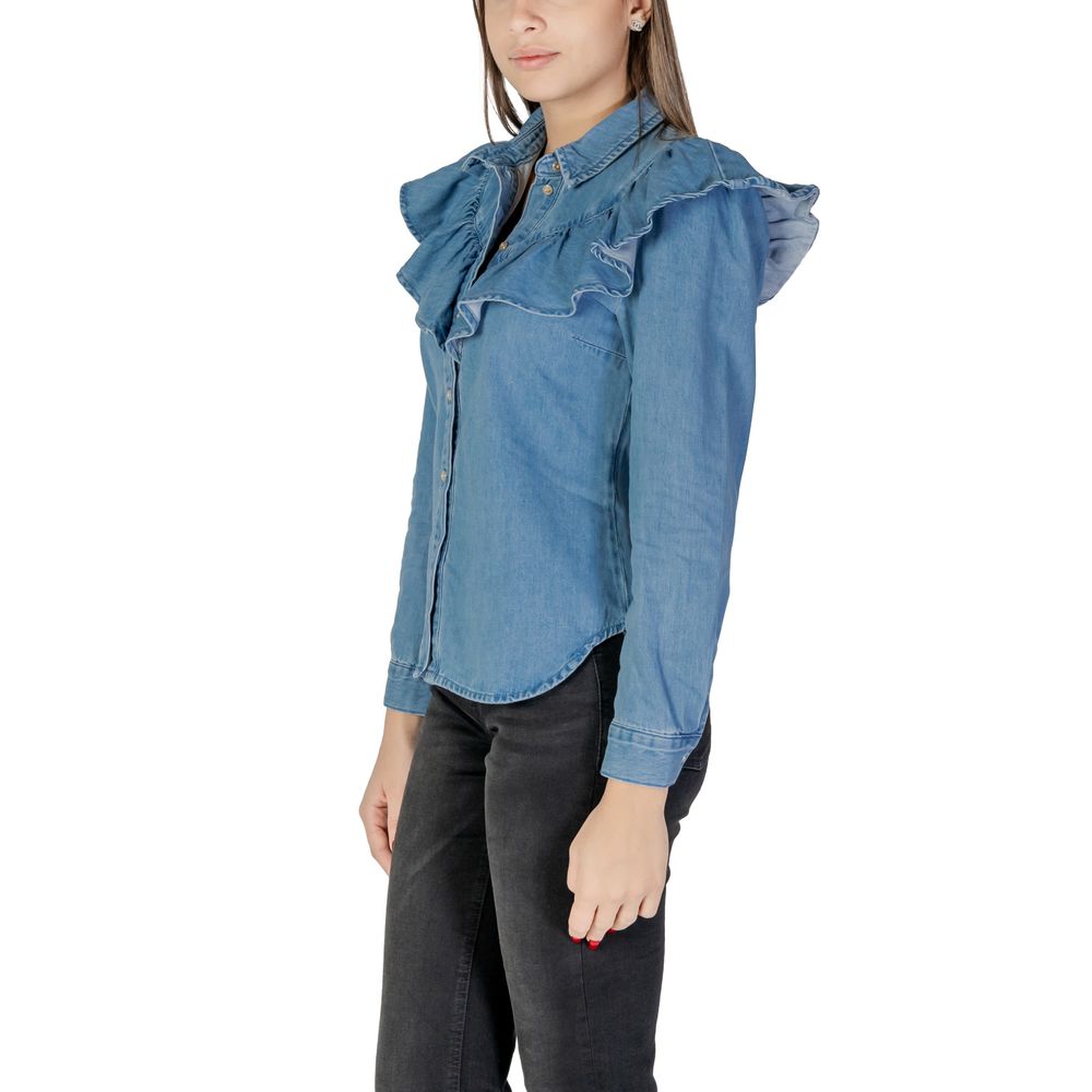 Chemisier en coton bleu uniquement