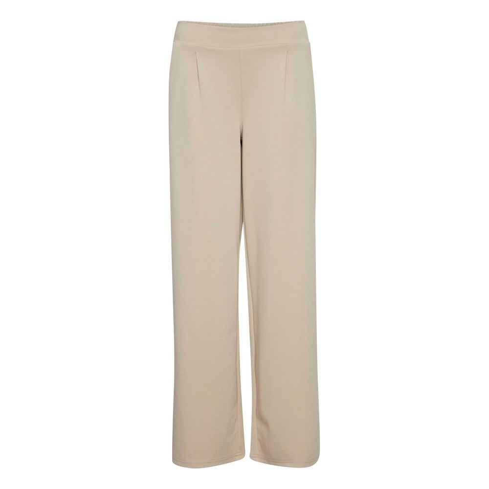 ICHI Beige Recycled Polyurethane Casual Pants
