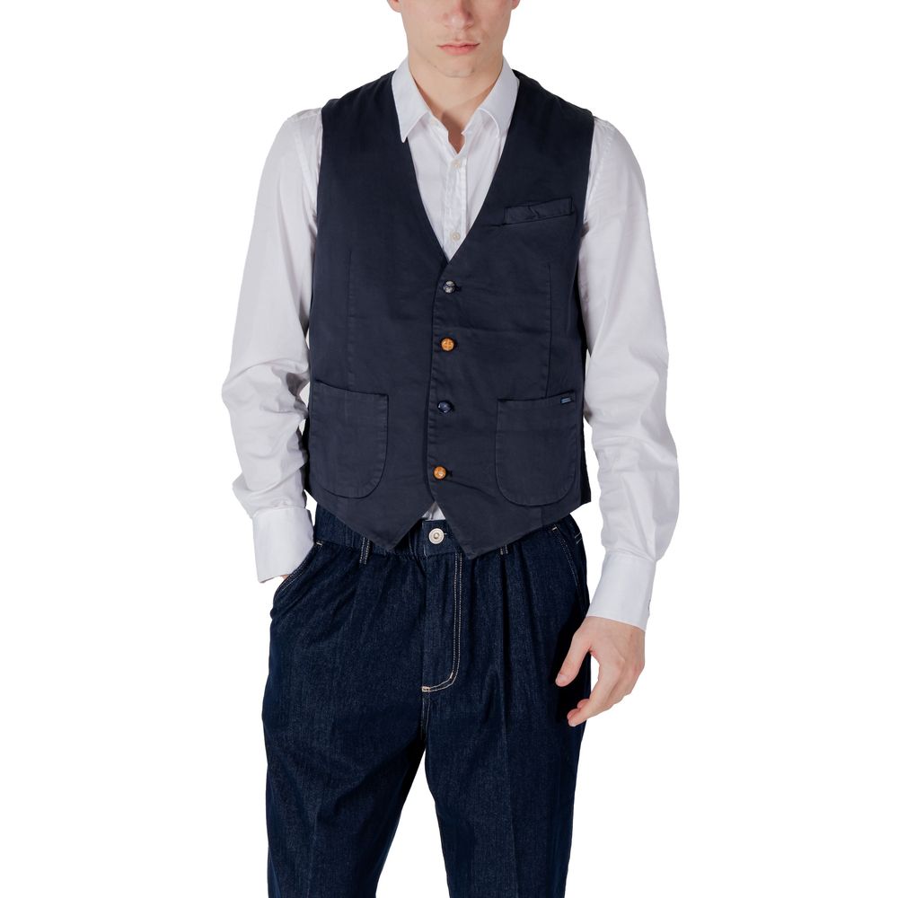 Gianni Lupo Blue Waistcoats for Men detail view