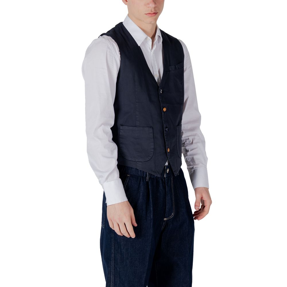Gianni Lupo Blue Waistcoats for Men side view