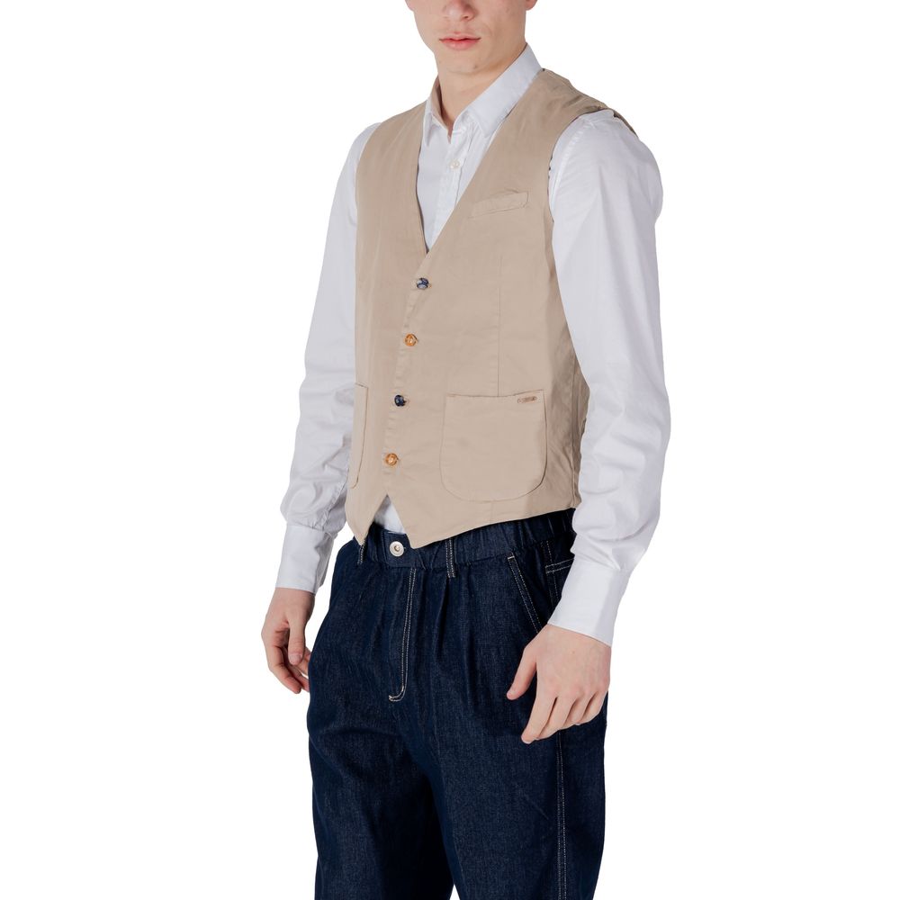 Gianni Lupo Beige Waistcoats for Men detail view