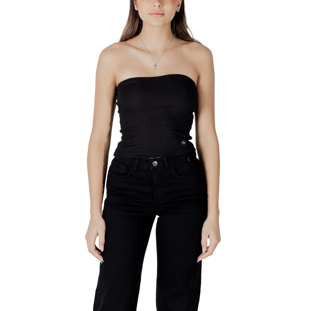Top en coton recyclé noir Calvin Klein Jeans