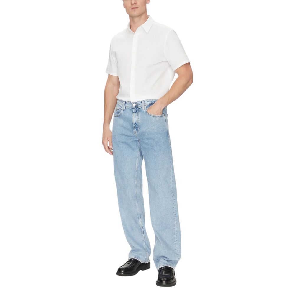 T-shirt à manches courtes en coton biologique blanc Calvin Klein