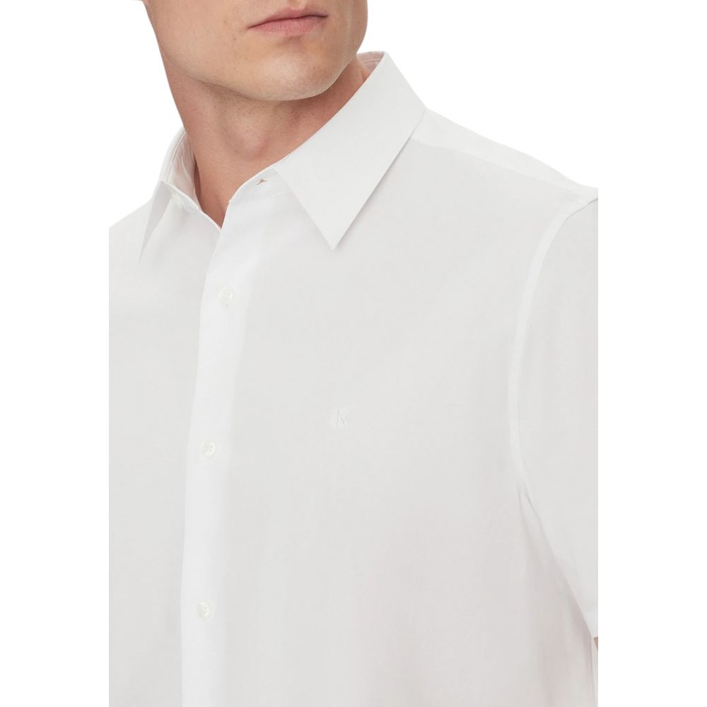 T-shirt à manches courtes en coton biologique blanc Calvin Klein