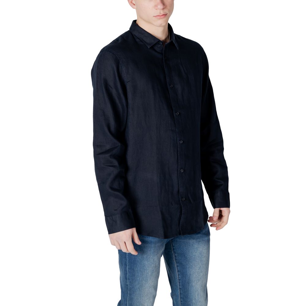 Armani Exchange Blue Dress Shirt for Men side view