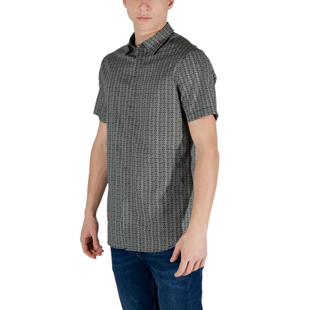 T-shirt noir en coton à manches courtes Armani Exchange