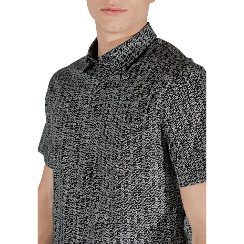 T-shirt noir en coton à manches courtes Armani Exchange
