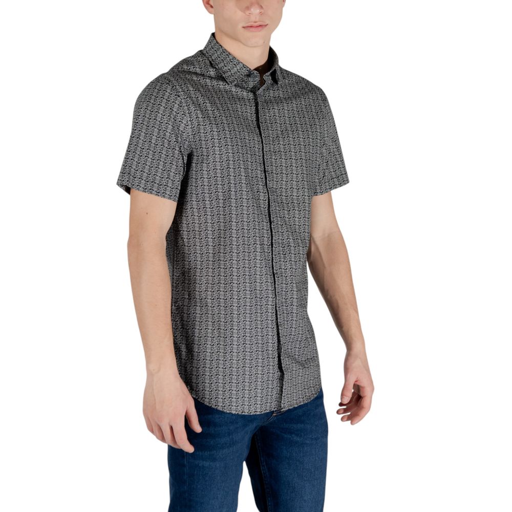 T-shirt noir en coton à manches courtes Armani Exchange