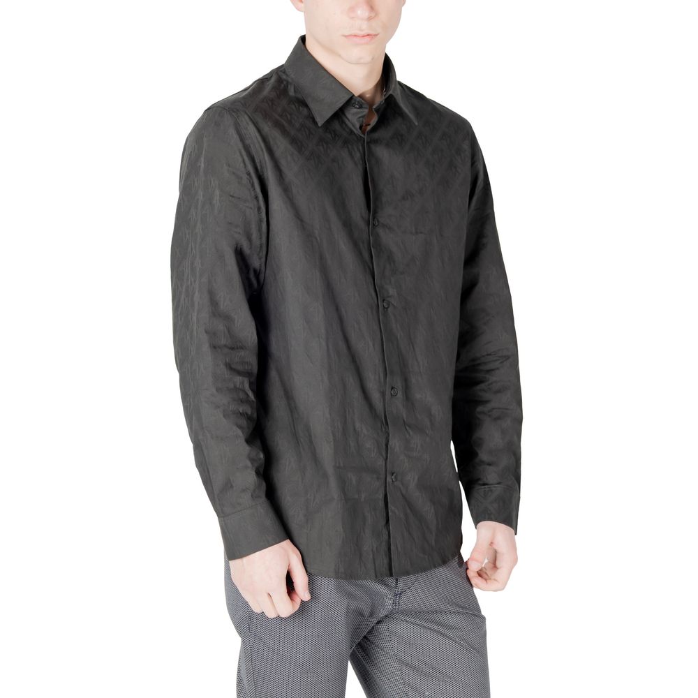 Armani Exchange Black Dress Shirt for Men detail view