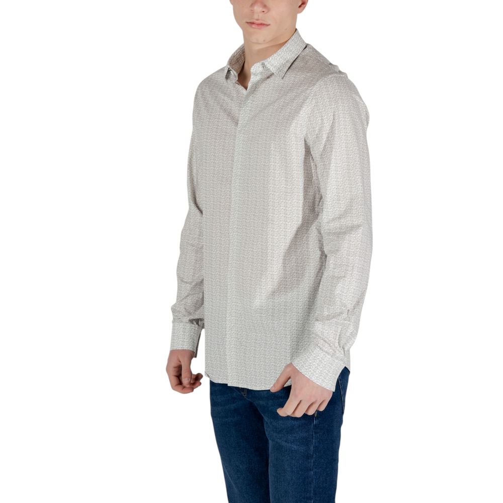 Chemise en coton à motifs crème Armani Exchange