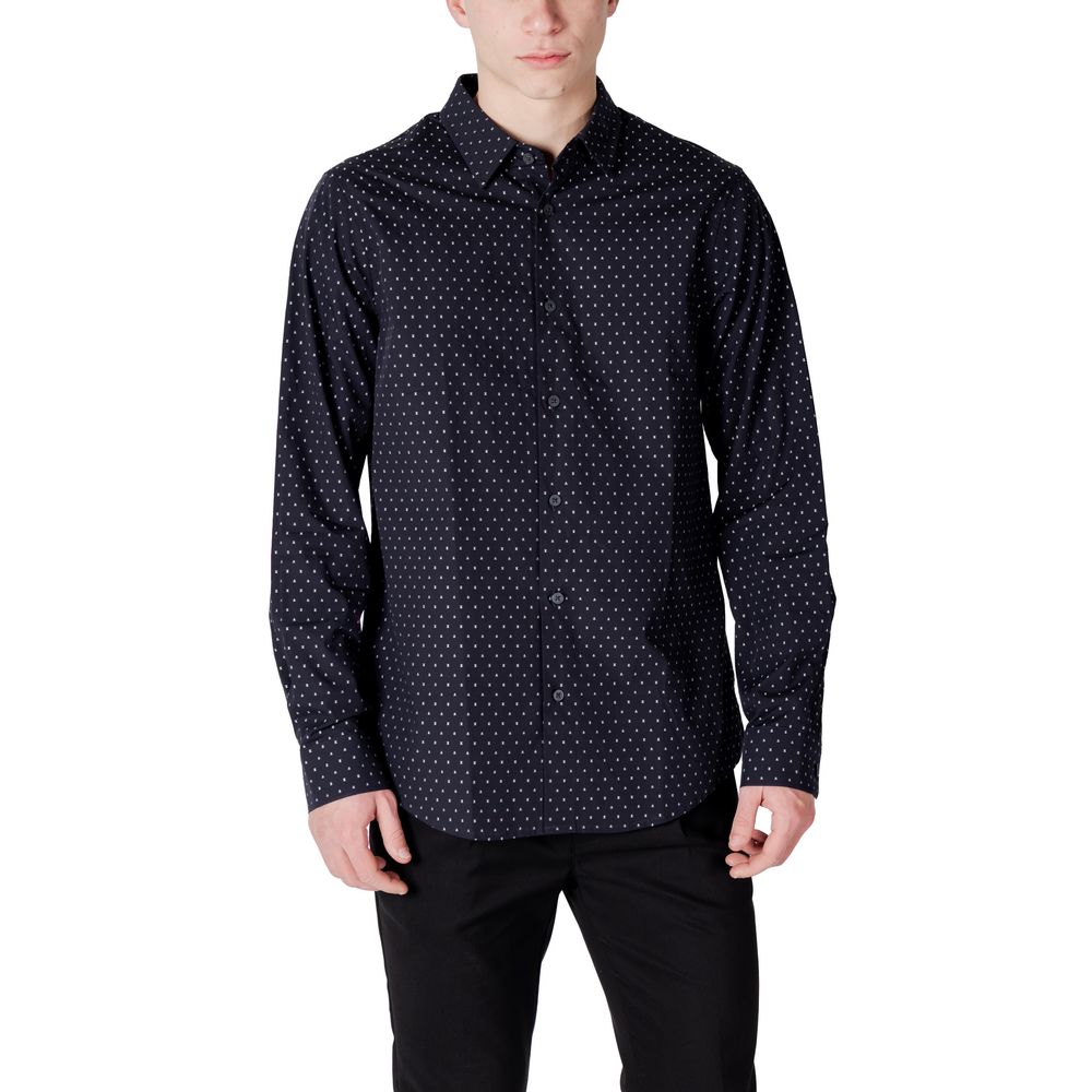 Chemise Armani Exchange en coton bleu à motifs